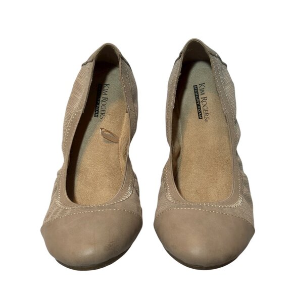 Kim Rogers Womens Oatmeal Adabella 2 Ballet Flats Size 8.5 Medium Faux Leather & - Picture 4 of 10